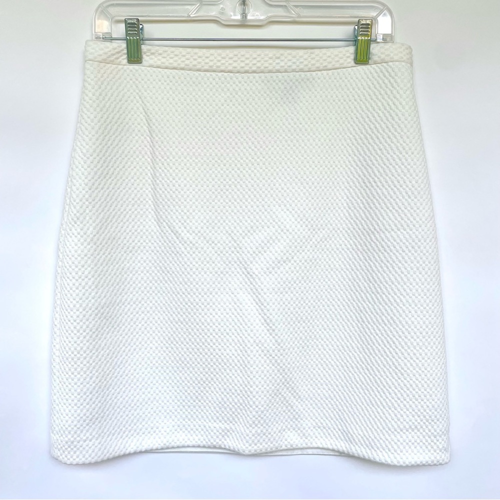 Ann Taylor Skirt Women's Size 4 White Textured A-Line Back Zip